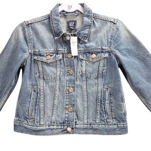 Gap Kids Denim Jacket XL 12 Medium Wash Blue Cotton Trucker Jacket NWT Unisex‎